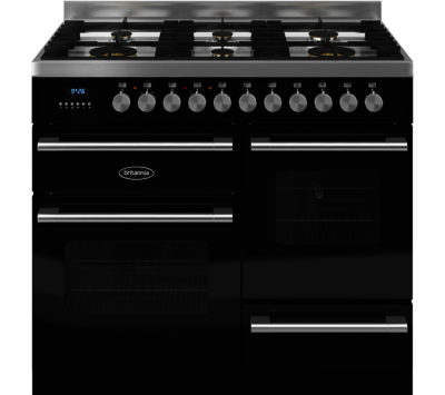 BRITANNIA  Delphi 100 XG Dual Fuel Range Cooker - Gloss Black & Stainless Steel